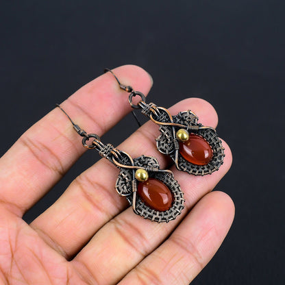 Orange Carnelian Gemstone Earrings