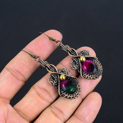 Watermelon Tourmaline Gemstone Earrings