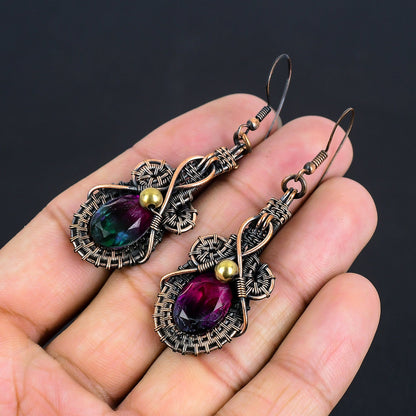 Watermelon Tourmaline Gemstone Earrings