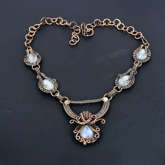 White Moonstone Gemstone Necklace