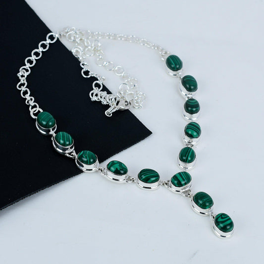 Green Malachite Gemstone Necklace