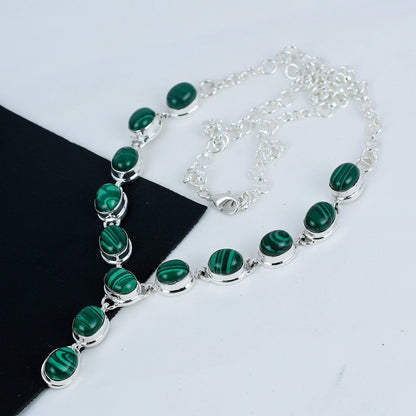 Green Malachite Gemstone Necklace
