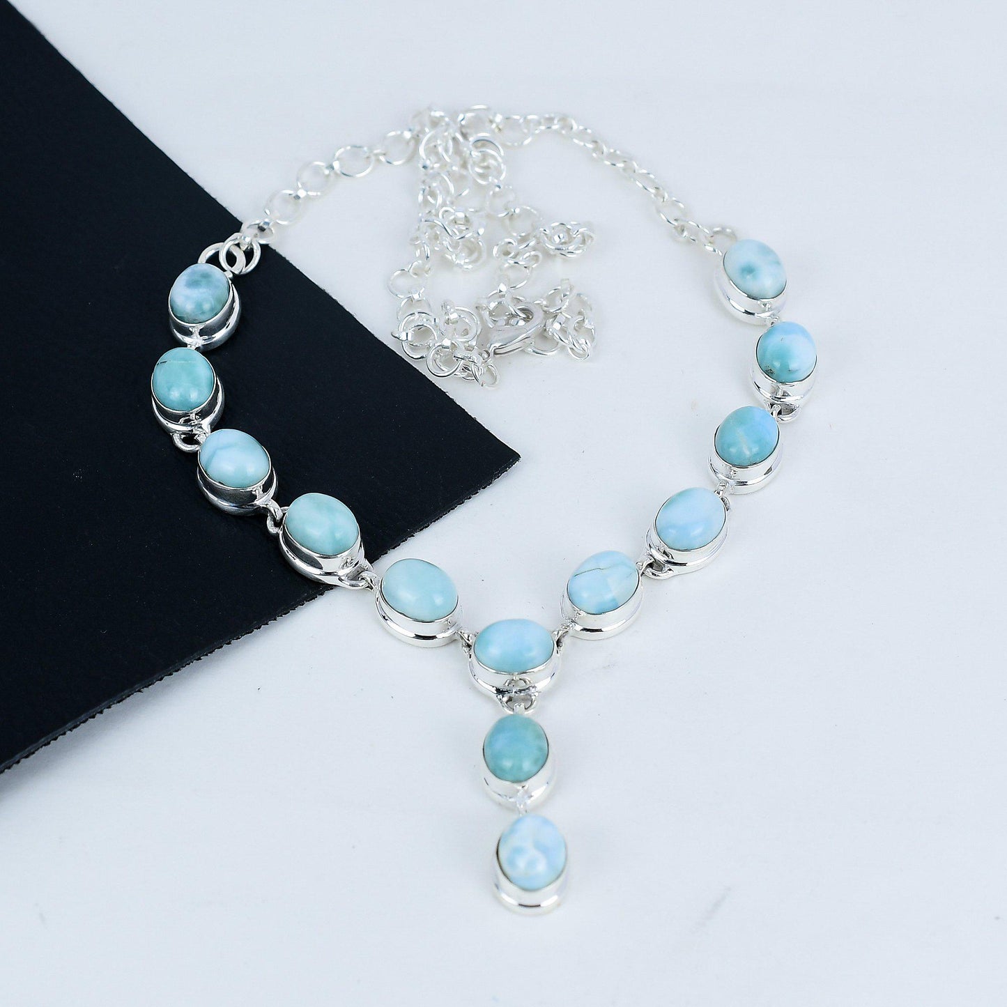 Larimar Blue Gemstone Necklace