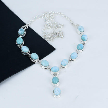 Larimar Blue Gemstone Necklace