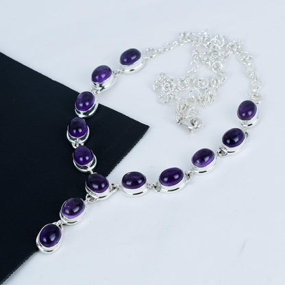 Purple Amethyst Gemstone Necklace