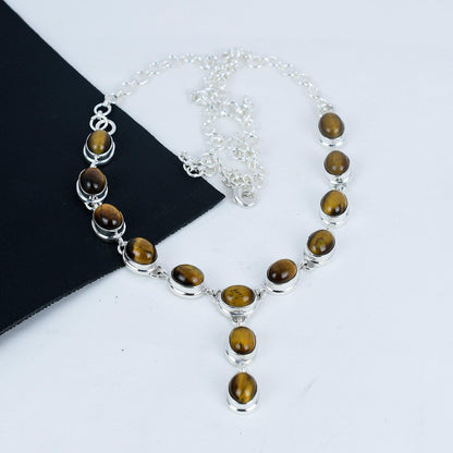 Brown Tiger Eye Gemstone Necklace