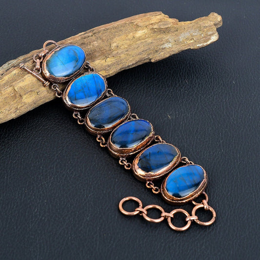 Blue Flash Labradorite Gemstone Bracelet