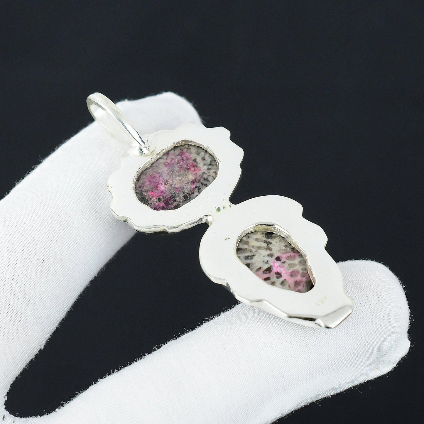 Stingray Coral Grey Gemstone Pendant