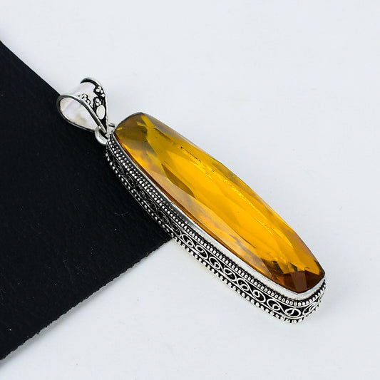 Yellow Citrine Gemstone Pendant
