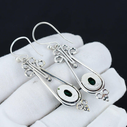 Green Malachite Statement Earrings