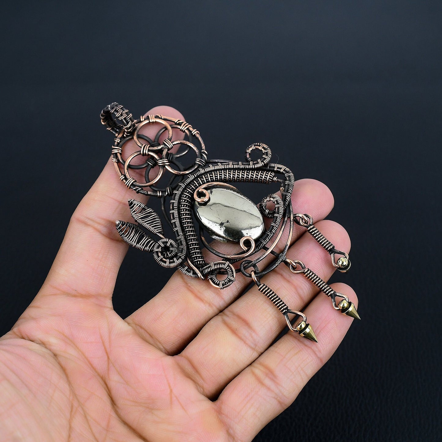 Golden Pyrite Gemstone Pendant