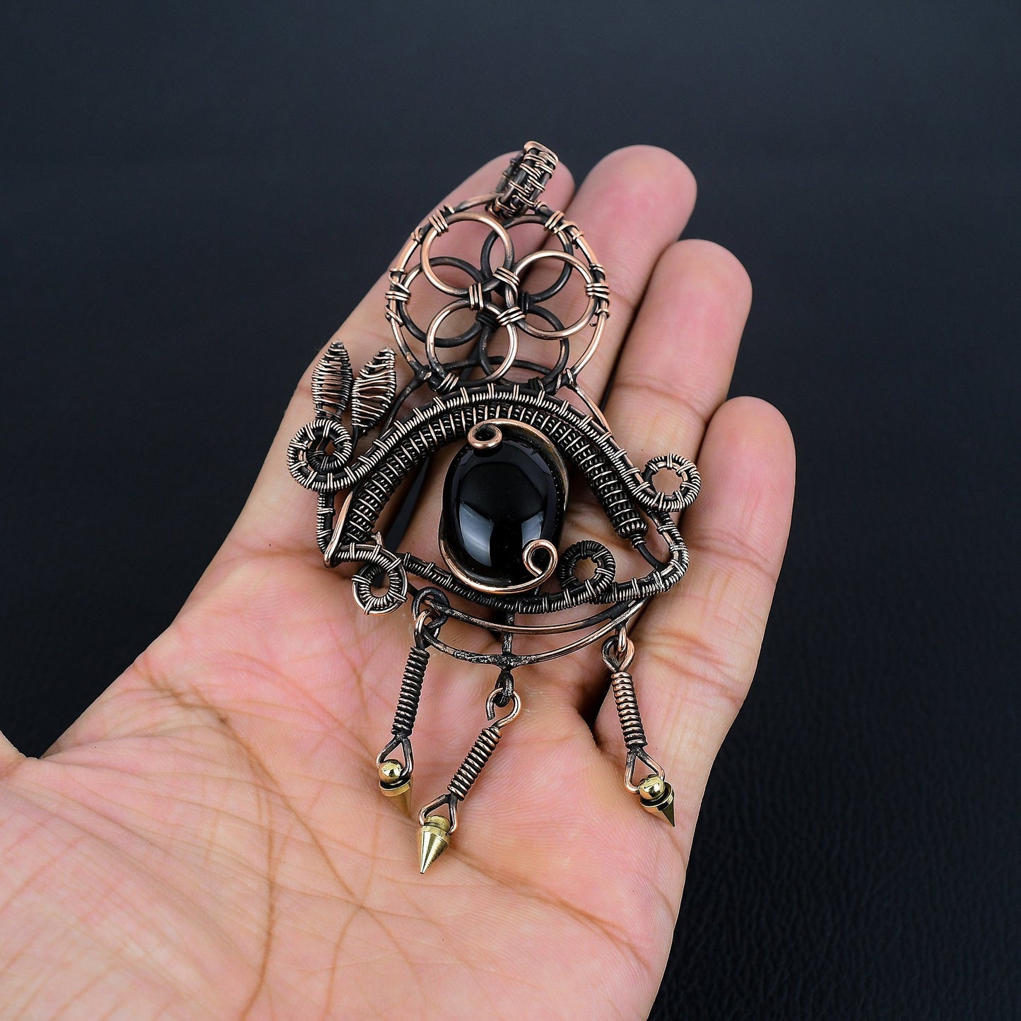 Black Onyx Gemstone Pendant