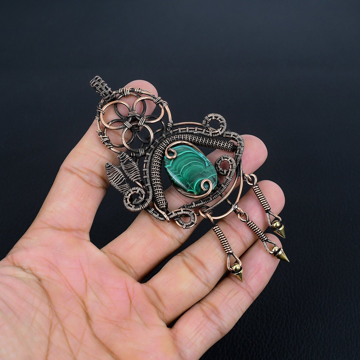 Green Malachite Gemstone Pendant