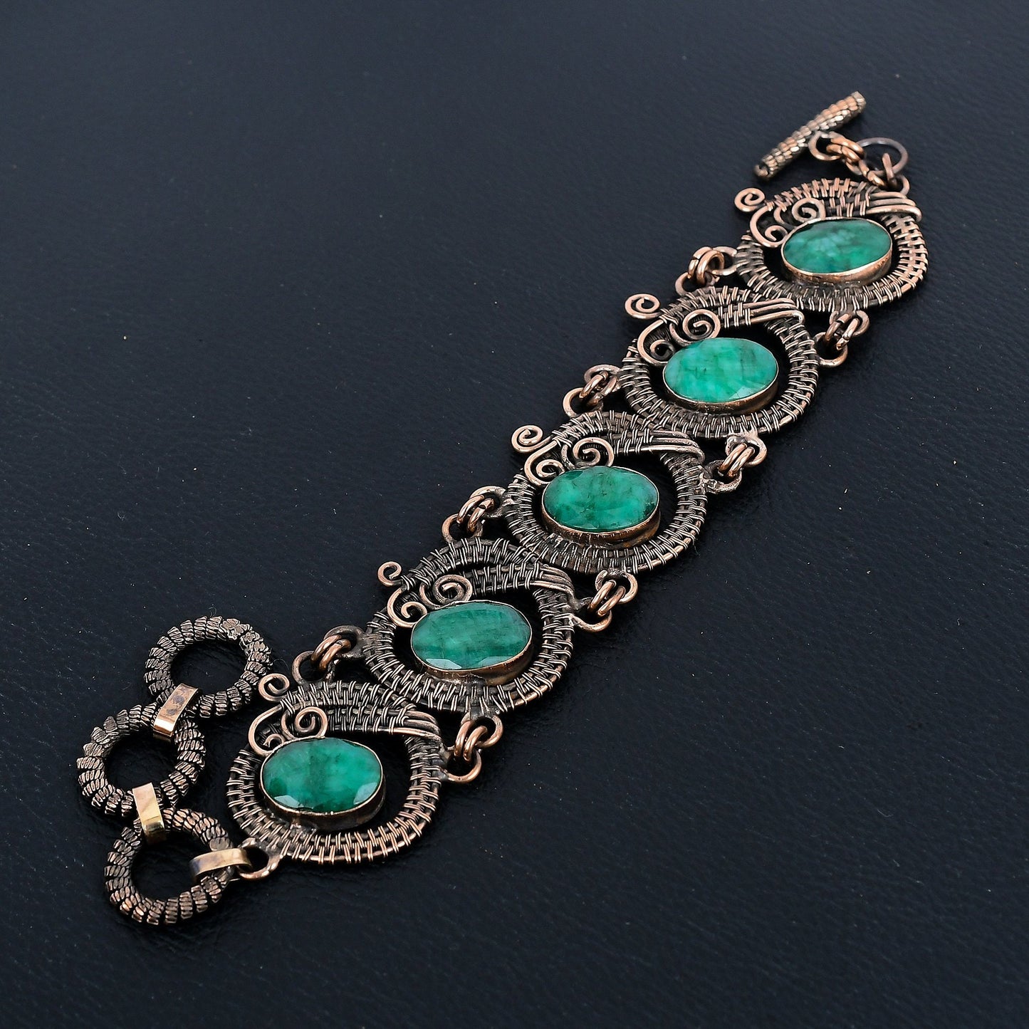 Green Emerald Gemstone Bracelet
