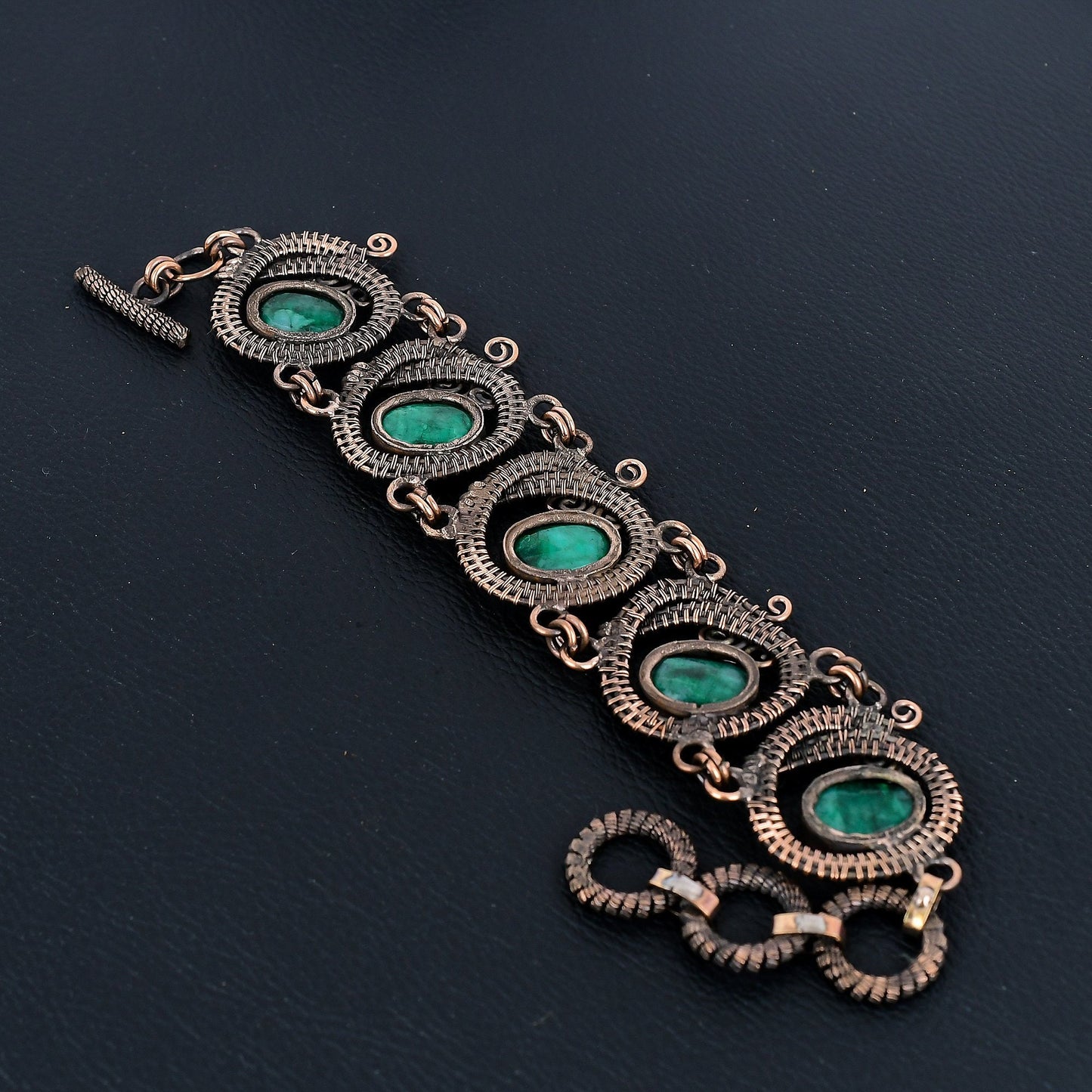 Green Emerald Gemstone Bracelet