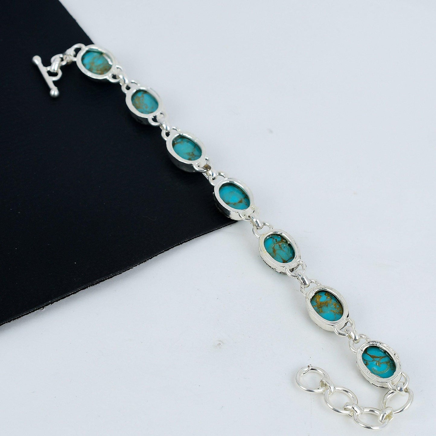 Blue Copper Turquoise Gemstone Bracelet