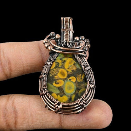 Multicolor Fruit Jasper Gemstone Pendant