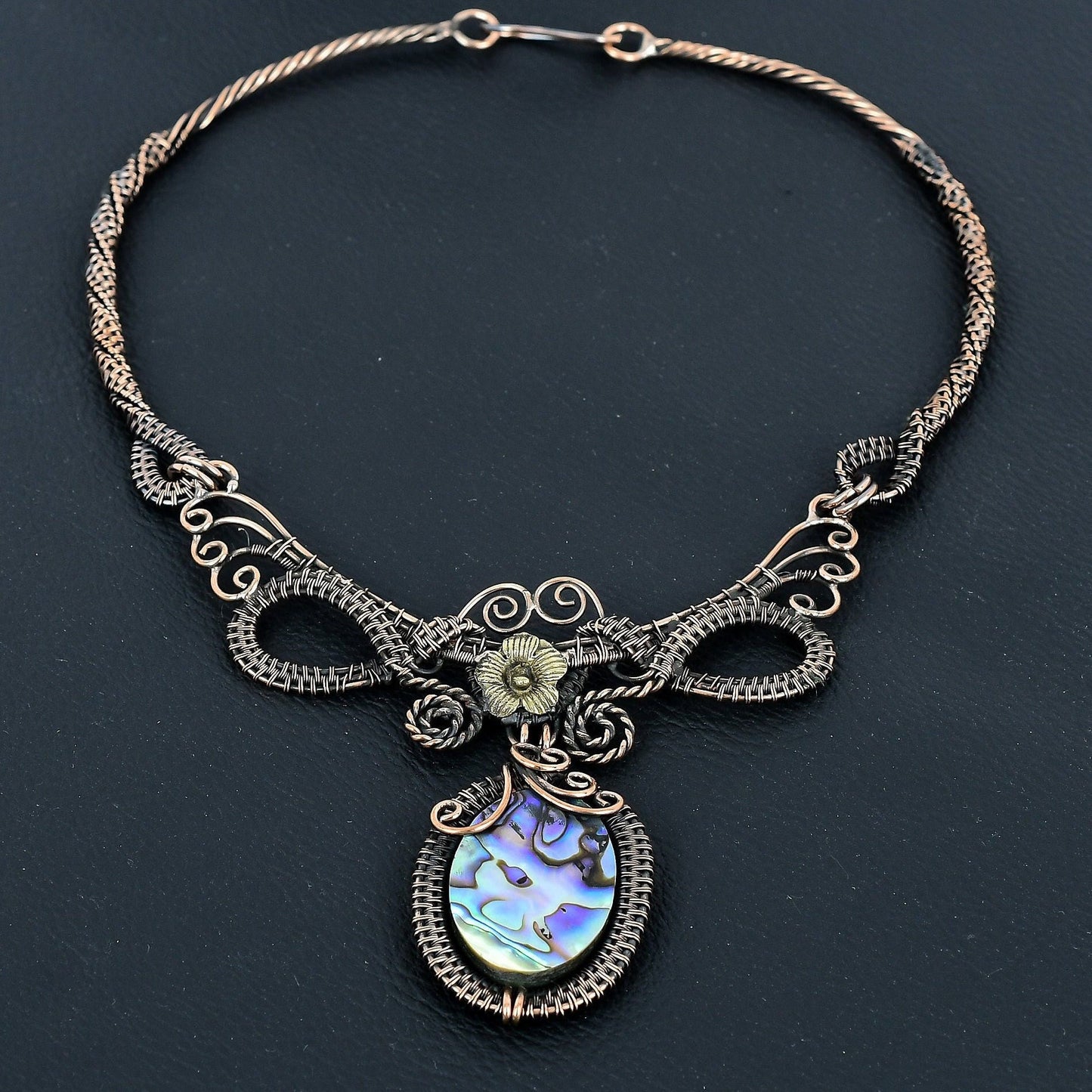 Iridescent Abalone Gemstone Pendant