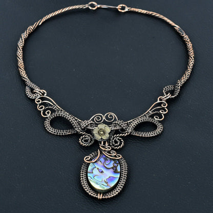 Iridescent Abalone Gemstone Pendant
