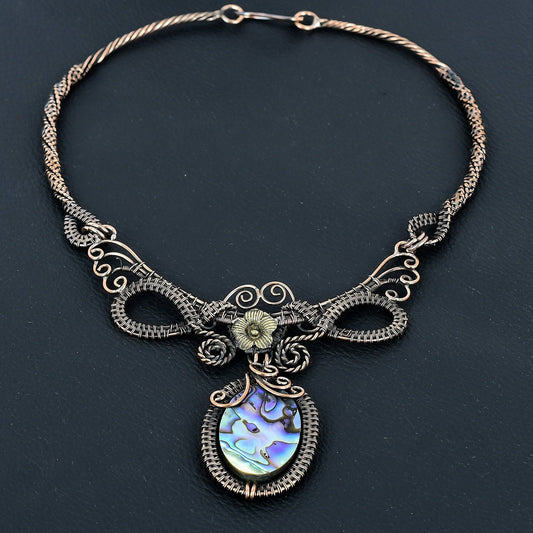 Iridescent Abalone Gemstone Pendant