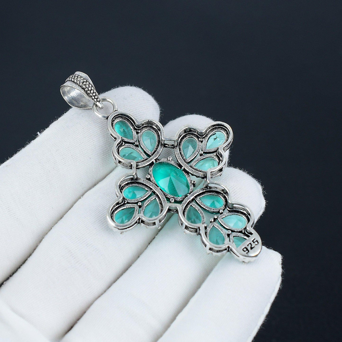 Aqua Apatite Gemstone Pendant