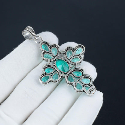 Aqua Apatite Gemstone Pendant