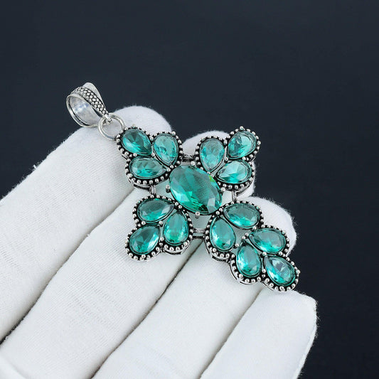 Aqua Apatite Gemstone Pendant