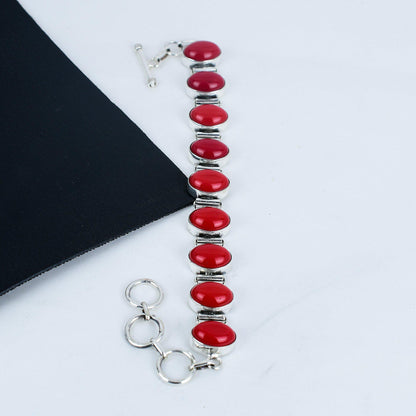 Red Coral Gemstone Bracelet