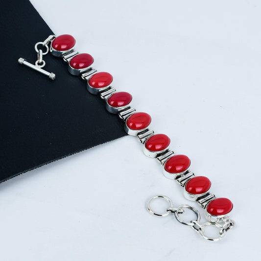 Red Coral Gemstone Bracelet