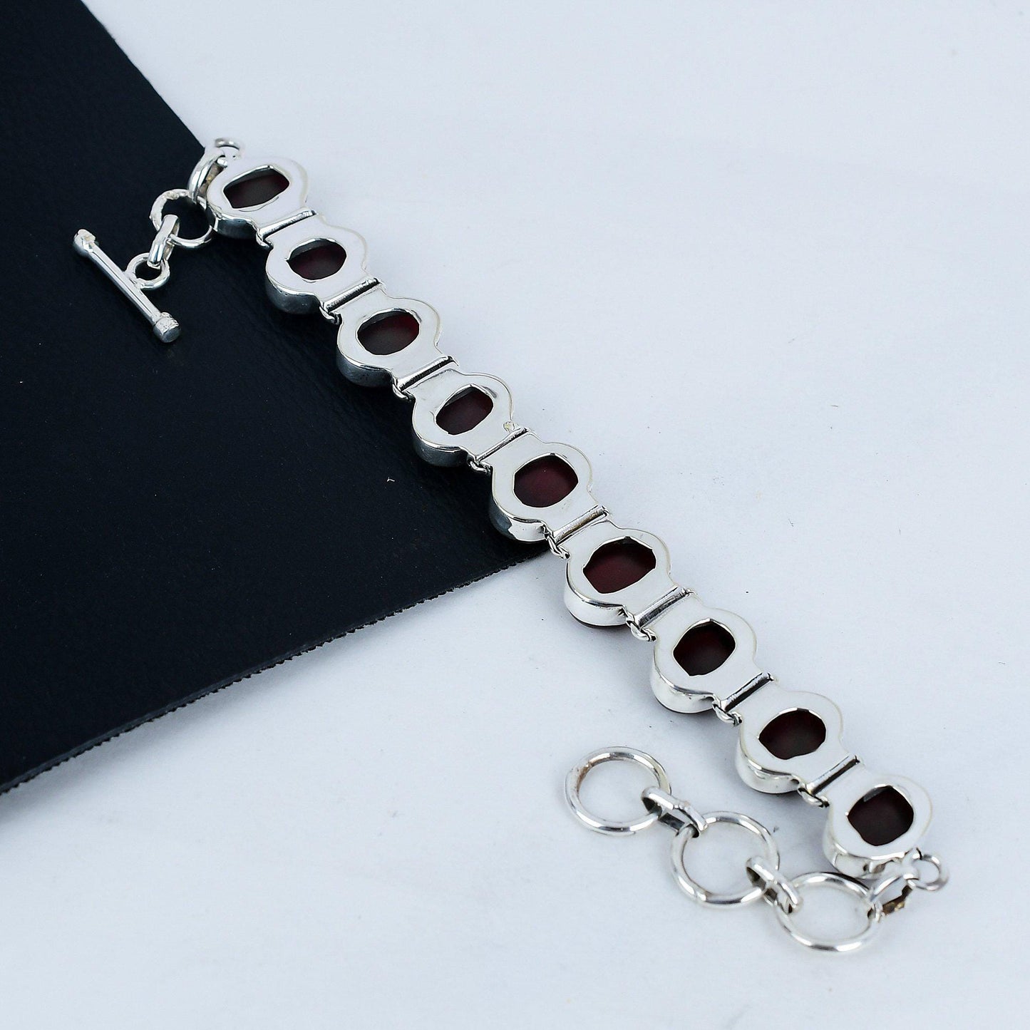 Red Flashy Labradorite Gemstone Bracelet