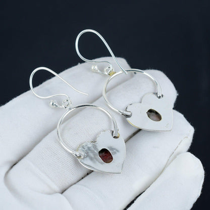 Orange Spiny Oyster Heart Hoop Earrings