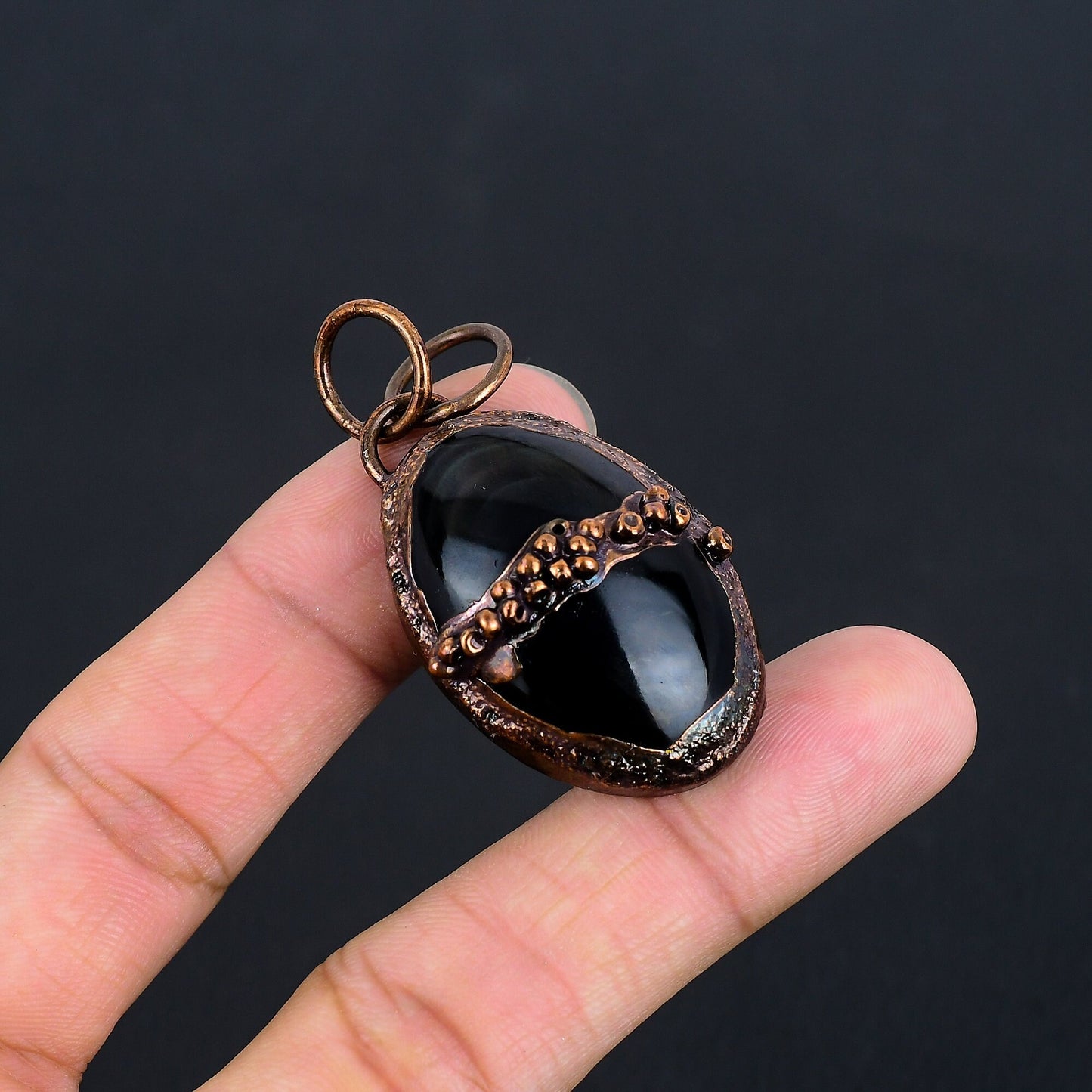 Black Obsidian Eye Gemstone Pendant