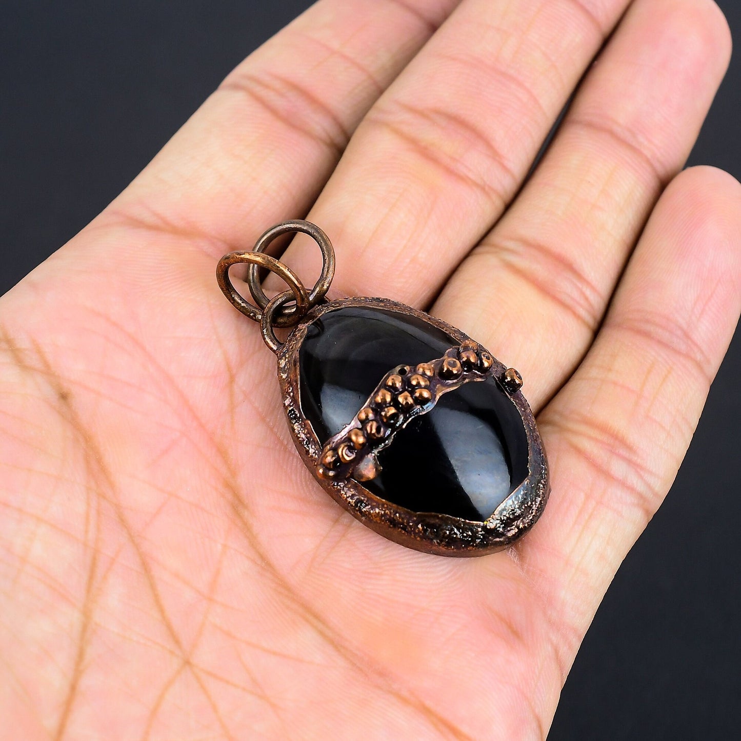 Black Obsidian Eye Gemstone Pendant
