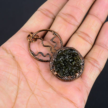 Green Moldavite Gemstone Pendant
