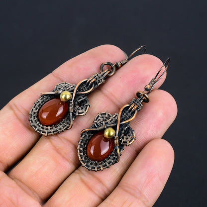 Orange Carnelian Gemstone Earrings
