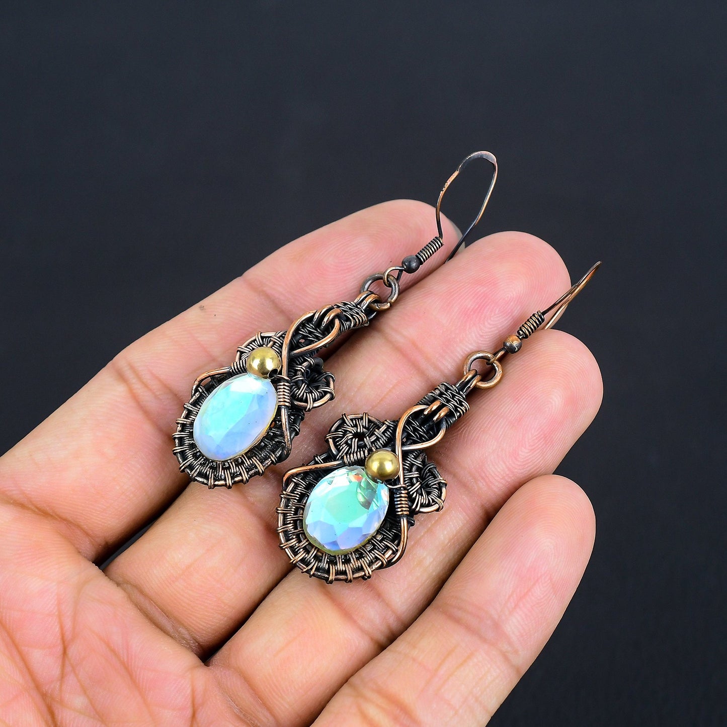 Rainbow Mystic Topaz Gemstone Earrings