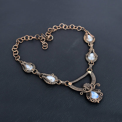 White Moonstone Gemstone Necklace