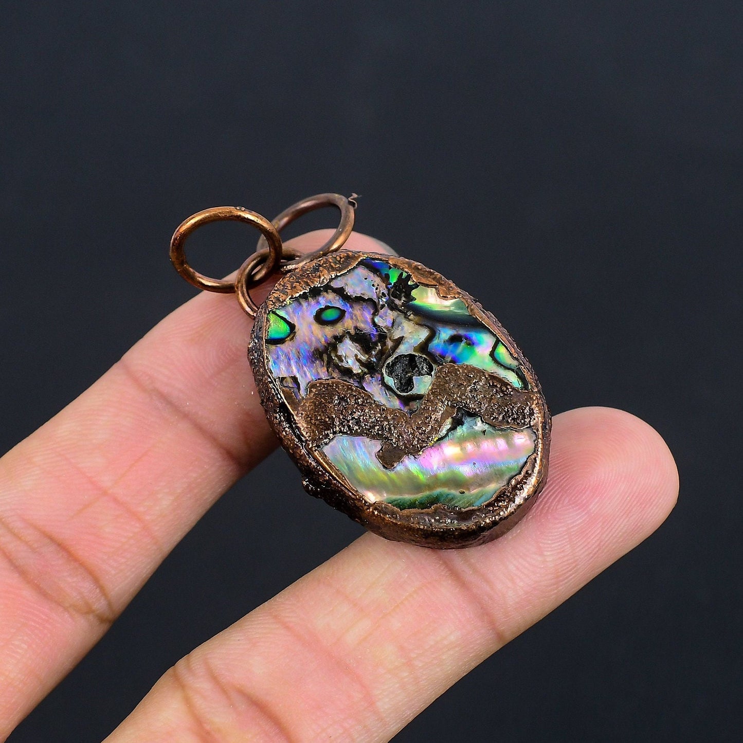 Rainbow Abalone Gemstone Pendant