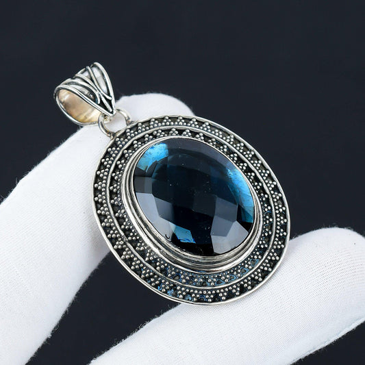 Blue Indicolite Gemstone Pendant