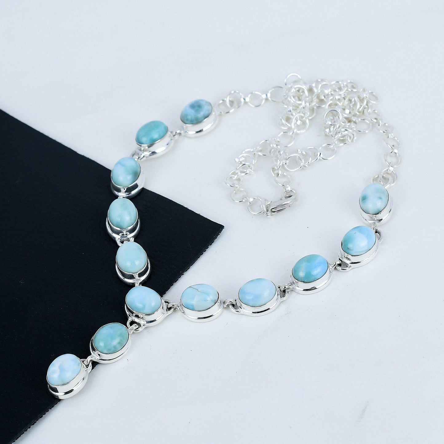 Larimar Blue Gemstone Necklace