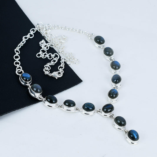 Blue Labradorite Gemstone Necklace