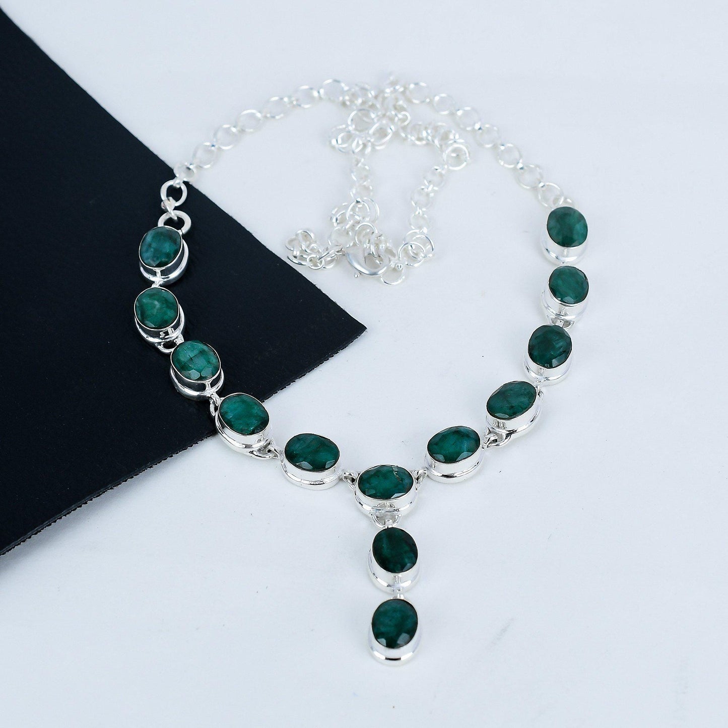 Green Emerald Gemstone Necklace