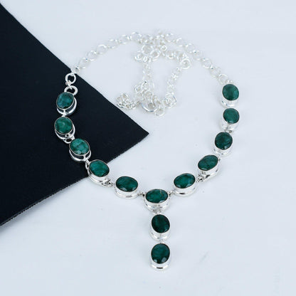Green Emerald Gemstone Necklace