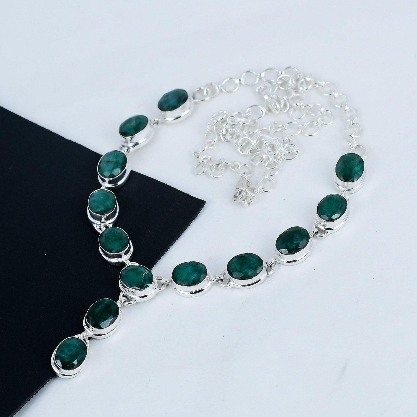 Green Emerald Gemstone Necklace