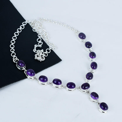 Purple Amethyst Gemstone Necklace