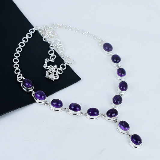 Purple Amethyst Gemstone Necklace