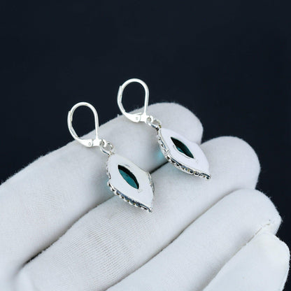 Indicolite Gemstone Earrings