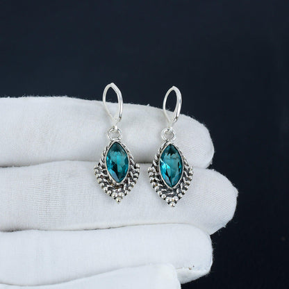 Indicolite Gemstone Earrings