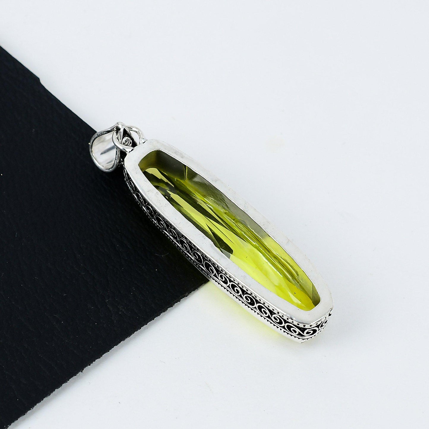 Lemon Quartz Silver Pendant