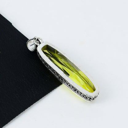 Lemon Quartz Silver Pendant